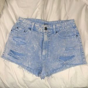 BDG Blue Acid Wash Jean Shorts
